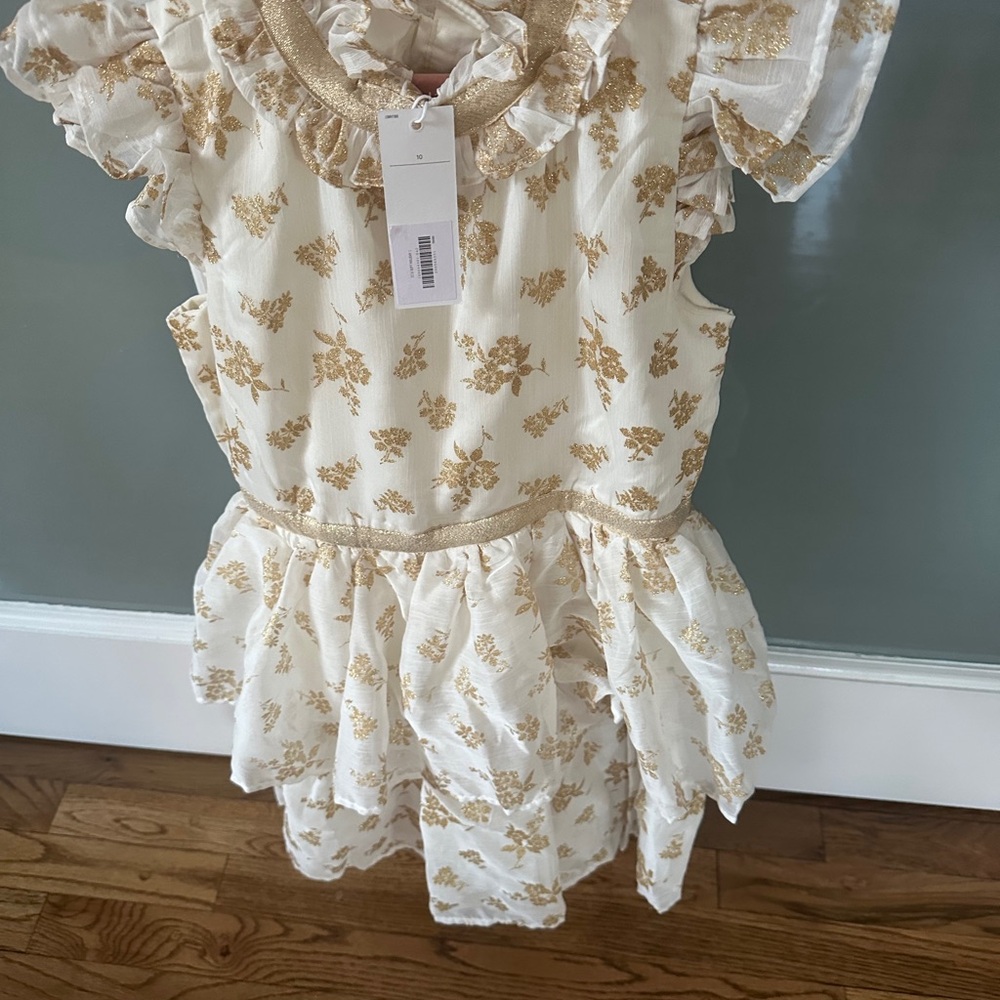 Janie and Jack Cream and Gold Dress